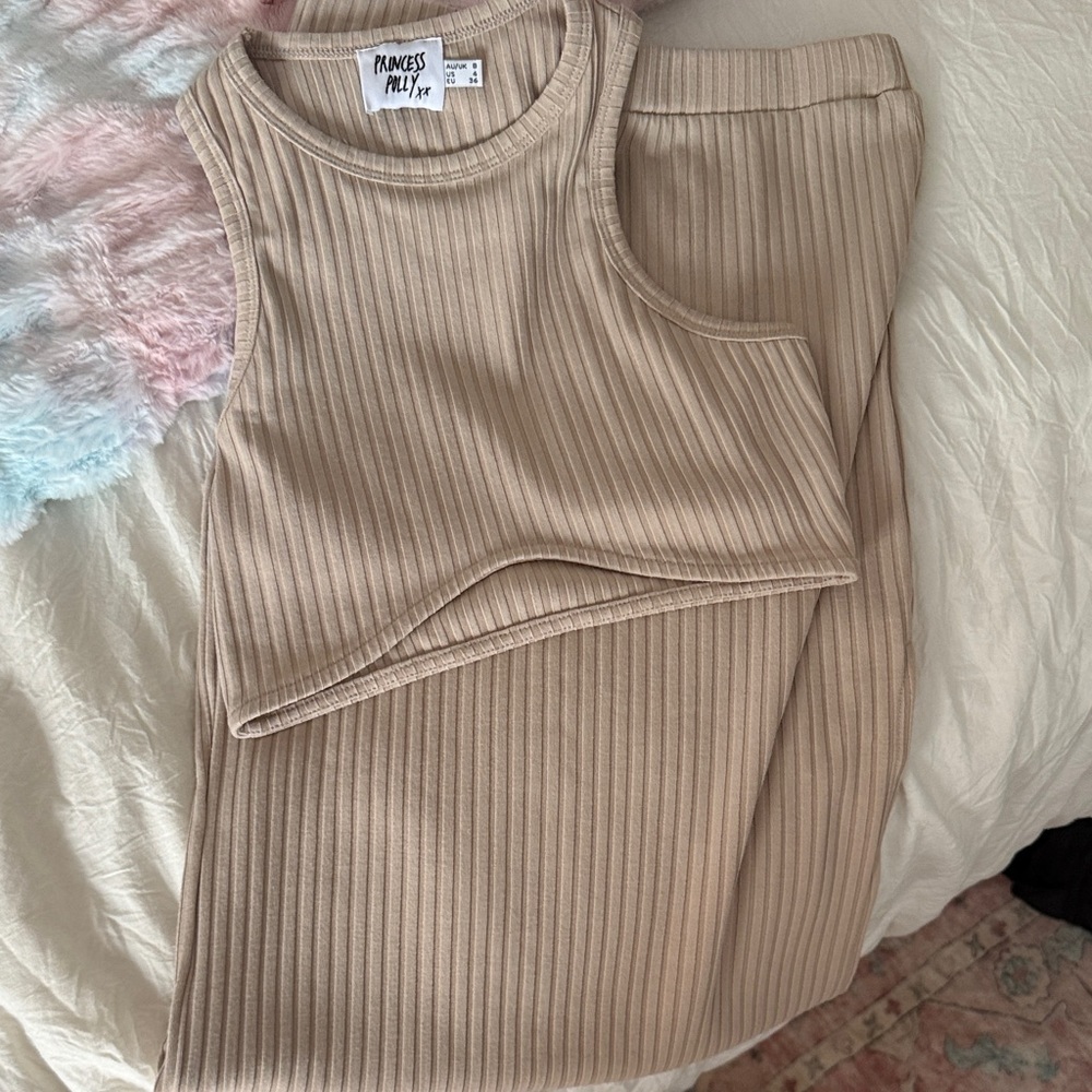 Princess Polly Beige Ribbed Set